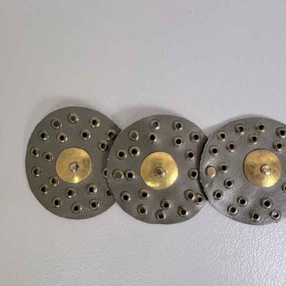 WOMENS LEATHER DISC BELT GRAY - Picture 6 of 9